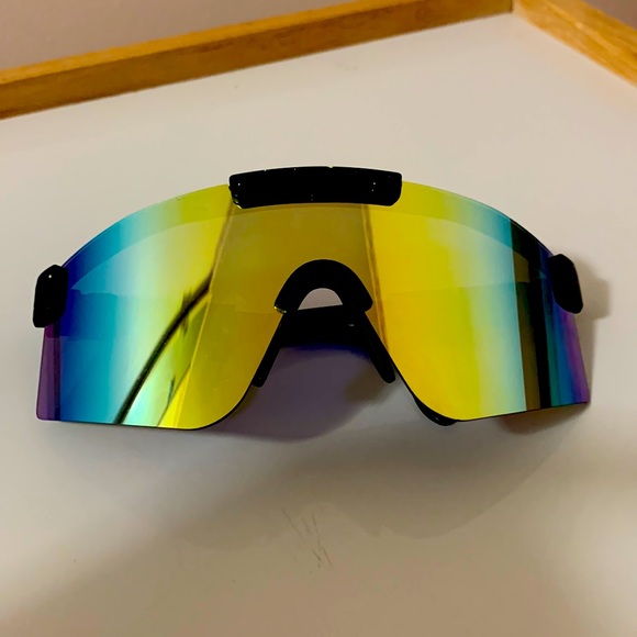 pit vipers rainbow lens black and yellow frame - Picture 1 of 3